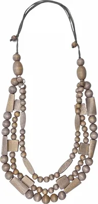Produktbild von Lange Kette Laarnie aus verschiedenen Holzperlen von collezione alessandro