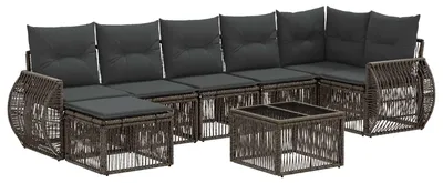 Immagine prodotto di Set Divano da Giardino 8 pcs Grigio e Grigio Scuro polyrattan