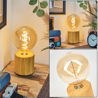 Produktbild von Bibbiena Tischlampe aus Holz in Naturfarben im skandinavischen/Boho-Design