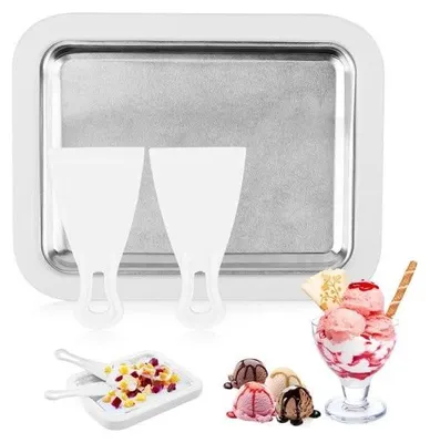 Obrázok produktu pre Zmrzlinová súprava - Na domácu točenú zmrzlinu a smoothies - 2 špachtle - Zmrzlinovač - Jednoduché používanie - Ľahký a praktický - Štýlový a praktický - Kompaktný a odolný - Ľahko sa čistí