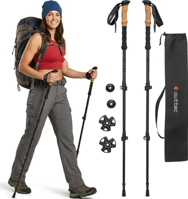 Obrázek produktu pro Trekingové hole Outtec®, hole pro nordic walking – 65–135 cm – ultralehké trekingové hole pro ženy a muže – pro turistiku, trekking