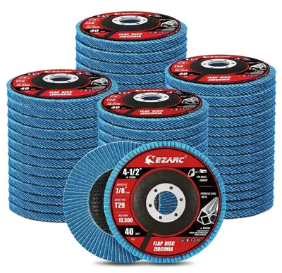 Image de Disques abrasifs de 115 mm, grain 40, boîte de 50, pour l'acier inoxydable, le métal et le bois