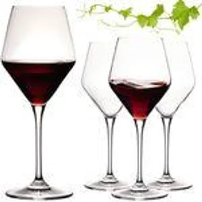 Produktbild von IMPERIAL Rotweingläser 375ml Serie "Rom" Set 4-Teilig Bordeauxgläser aus Crystalline Glas Weinglas Spülmaschinenfest