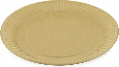 Produktbild von 500x BIONATURE Pappteller 'Kraft' rund Ø23cm fettdicht braun