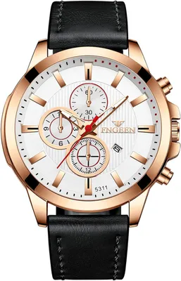 Produktbild von Herren Quarz Analog Uhr 30m Wasserdicht Lederarmband mit Kalender und Leuchtzeigern