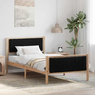 Image de Maison Exclusive - Sommier brun et noir 100 x 200 cm en pin massif