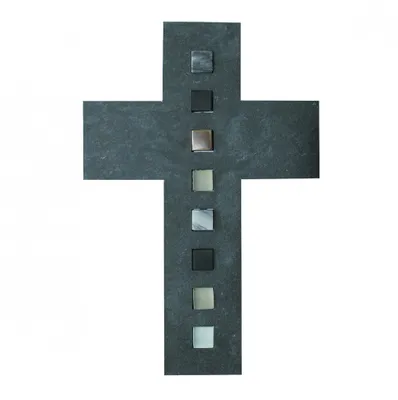 Produktbild von Wandkreuz Schiefer Glas Stein 26 cm