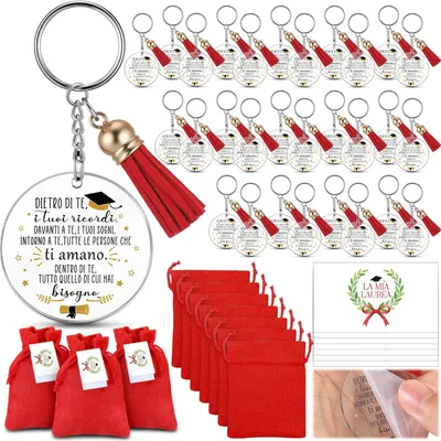 Produktbild von Set von 30 Abschlussgeschenken mit Schlüsselanhänger und Schnur