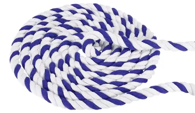 Baumwollseil 12 mm x 15 m, 3-strähnig, Blau-Weiß