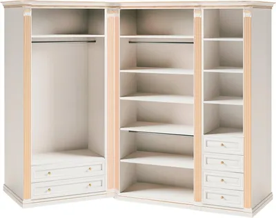 Image de Armoire d'angle blanche Meubles de chambre à coucher exclusifs Armoire en bois massif