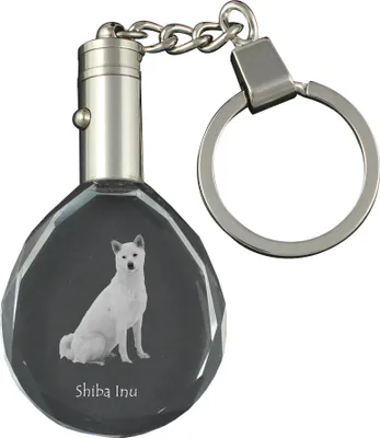 Produktbild von Shiba Inu - Anhänger mit einem Foto eines Hundes, Schlüsselanhänger aus Kristall in einer Geschenkbox, ein einzigartiges Geschenk von Art-Dog