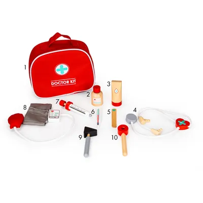 Obrázok produktu pre Drevená lekárnička + 9 el. ECOTOYS