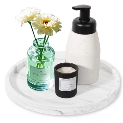 Produktbild von Marmorablage für das Badezimmer – Organizer für Schmuck und Kosmetik