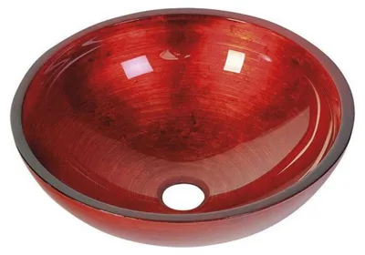 Produktbild von Sapho MURANO ROSSO IMPERO Glaswaschbecken zum Aufsetzen, Durchmesser 40cm, Rot