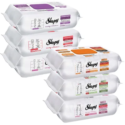 Produktbild von Sleepy Easy Clean Oberflächenreinigungstücher MIX - 1xPomelon 1xOrange 1xPine 1xRot 1xRosa 1xLila