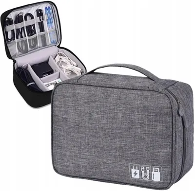 Produktbild von Reiseorganizer Kosmetiktasche Kabeltasche Grau 24x18x10cm