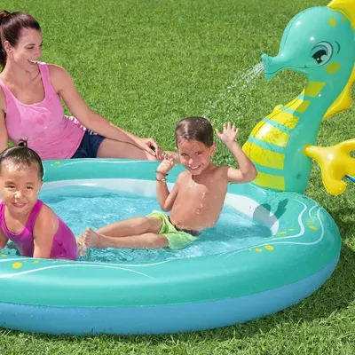 Produktbild von Bestway Kinderplanschbecken Seepferdchen Aufblasbar Swimming Kinder Becken Rund