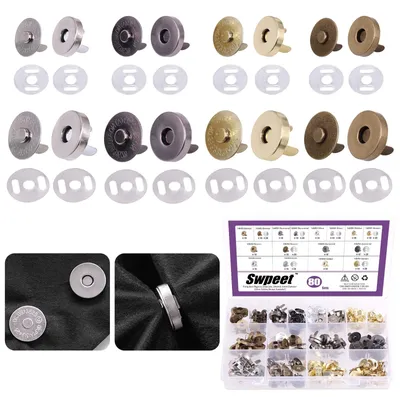 Zdjęcie produktu dla 80 zestawów magnetycznych zatrzasków i zapięć, 14/18 mm