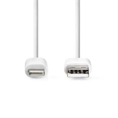 Immagine prodotto di Cavo Nedis Lightning - USB 2.0 - Apple Lightning 8-pin - USB-A maschio - 480 Mbps - Nichelato - 1,00 m - Rotondo - PVC - Bianco - Etichetta