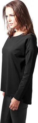 Produktbild von Urban Classics TB1182 | Ladies Oversize Chiffon Crew XS bis XL - Farbe: blk/blk - Größe: S