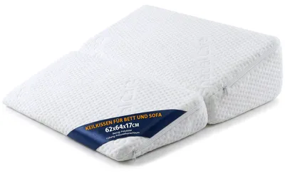 Zdjęcie produktu dla Poduszka klinowa do łóżka i sofy – poduszka klinowa do spania i poduszka do łagodzenia refluksu, 64x62 cm