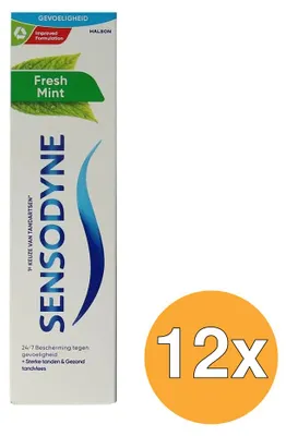Produktbild von 12x Sensodyne Tandpasta Fresh Mint (75 ml)