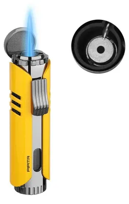 Produktbild von Sturmfeuerzeug mit Jetflamme, nachfüllbar, verstellbar, Metall, Gelb