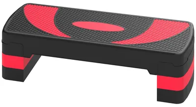 Zdjęcie produktu dla Platforma do ćwiczeń fitness, stepper aerobowy, regulowana wysokość, stepper cardio, kolor: czarny + czerwony | maksymalne obciążenie: 150 kg | 3 poziomy wysokości: 10/15/20 cm | wymiary: 80 x 31 cm