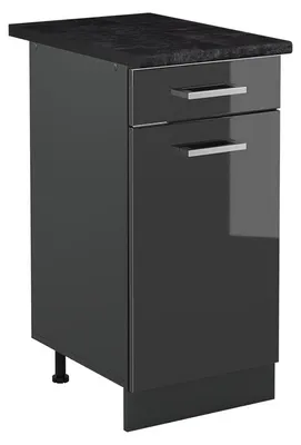 Obrázek produktu pro Spodní skříňka kuchyňské linky Vicco R-Line Antracitový vysoký lesk/Antracit 40 cm pracovná doska antracitová, Model 61014