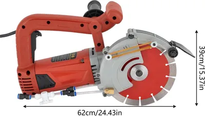 Image de Fraiseuse murale électrique - Rainureuse - 4800 W - 5000 tr/min - Profondeur de coupe 34–71 mm (max. 71 mm) - Lame de scie Ø 190 mm - Prise UE 220 V - Tuyau d'arrosage de 5 m