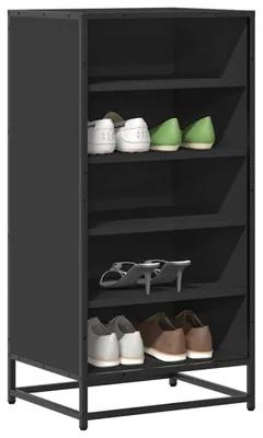 Zdjęcie produktu dla vidaXL Stojak na buty czarny 48x38x97,5 cm materiał drewnopochodny