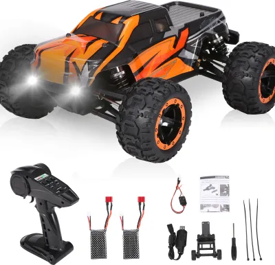Zdjęcie produktu dla 1:16 Samochód RC 4WD Samochód RC 45 km/h Wysoka prędkość 2840 Bezszczotkowy pojazd terenowy Wodoodporny samochód terenowy z oświetleniem LED 2 baterie Prezenty dla chłopców/dzieci/dziewczynek/dorosłych