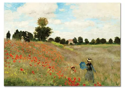 Image de Giallobus - Champ de coquelicots 2 - Claude Monet - 140L x 100l cm - Tableau - Verre acrylique