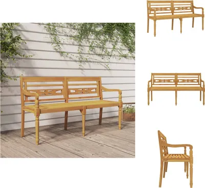 Image de vidaXL Banc Batavia 150 cm bois massif teck - Bancs de jardin