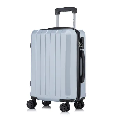 Produktbild von Koffer Trolley Reisekoffer Suitcase, Rollkoffer Handgepäck ,mit 4 Rollen360°, Hartschalenreisekoffer, Zahlenschloss, Weicher Gummigriff(M, Silber)