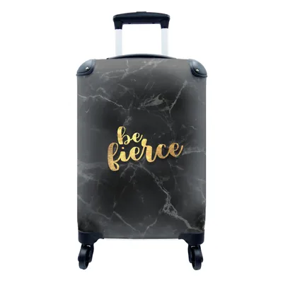 Produktbild von MuchoWow® Koffer Handgepäck Trolley Rollkoffer Kleine Reisekoffer mit 4 Rollen - Zitate - Motivation - Gold - Marmor - Cabin Size < 55x40x23 cm & 55x40x20 cm - Fotokoffer - Kabinenkoffer - Boardgepäck - Reise-Box - Reisekoffer - Reisegepäck - Koffer mit Bild - Trolley für Kinder