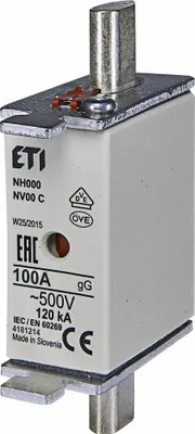 Obrázok produktu pre ETI Poistkové vložky Poistkové vložky KOMBI NH000 gG 100A/500V