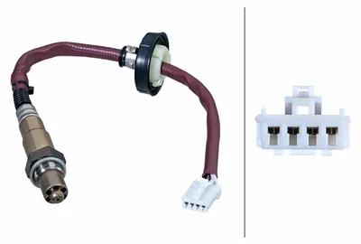 Produktbild von Lambdasonde beheizt 4-polig 245 mm Kabel HELLA für u.a. MITSUBISHI COLT