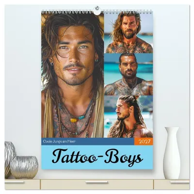 Produktbild von Tattoo-Boys. Coole Jungs am Meer (hochwertiger Premium Wandkalender 2027 DIN A2 hoch), Kunstdruck in Hochglanz