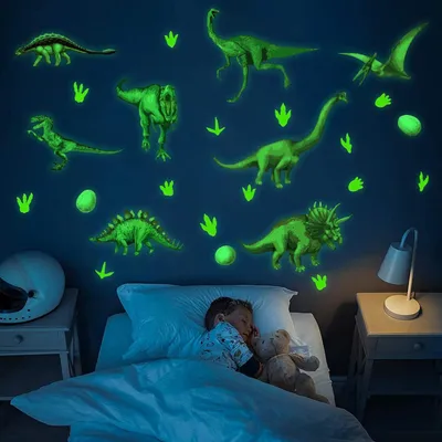Obrázek produktu pro Svítící samolepka na zeď s dinosaurem pro děti, samolepka na zeď s dinosaurem do dětského pokoje, samolepka na zeď, samolepka na zeď do dětského pokoje, svítící samolepka na zeď, svítící samolepka na zeď do chlapeckého pokoje – nápad na dárek