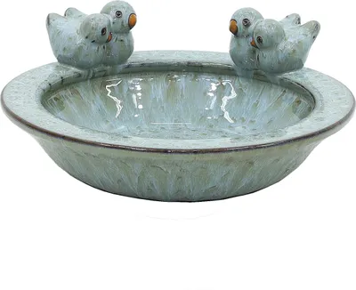 Produktbild von Dehner Vogeltränke, Ø 30.5 cm, Höhe 13.5 cm, Keramik, hellblau