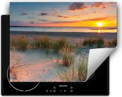 Produktbild von DarHaus Herdabdeckplatte 70x52 cm Anti Rutsch Matte Aufrollbar, Meer - Sonne