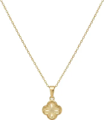 Produktbild von 375 Echtgold Kette Kleeblatt Anhänger Damen Glücksbringer