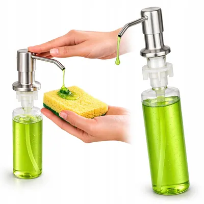 Produktbild von Seifenspender Küche Spülmittelspender silber 360° Einbau 330 ml