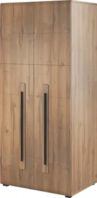 Produktbild von Masseno Drehtürenschrank TULLIA 90 cm Kleiderschrank Schlafzimmer Schrank 2-türig Eichefarben