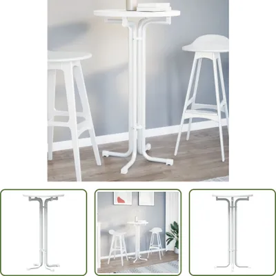 Produktbild von The Living Store Esstisch Weiß Ø60x110 cm Holzwerkstoff und Stahl