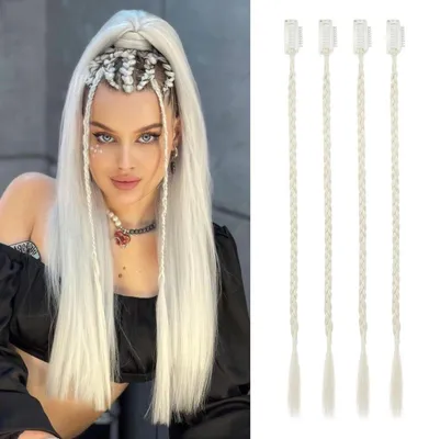 Obrázok produktu pre Predĺženie vlasov, 4 prameňov, vrkoč, 35 cm, klipsňa, farba: svetloblond, syntetické