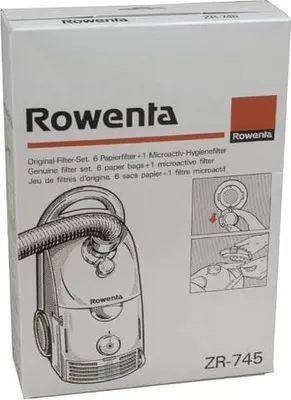 A box of Rowenta vacuum cleaner bags and filters.