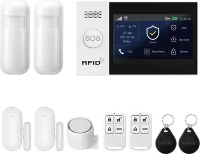 Obrázok produktu pre Domáci zabezpečovací systém, bezdrôtové pripojenie, inteligentná automatizácia, GSM 2G WiFi Kit B, zástrčka EÚ