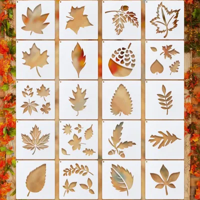 Productafbeelding van Ahornblad-sjabloon - Herbruikbaar - Knutselaccessoire voor herfstmotieven - 20 stuks